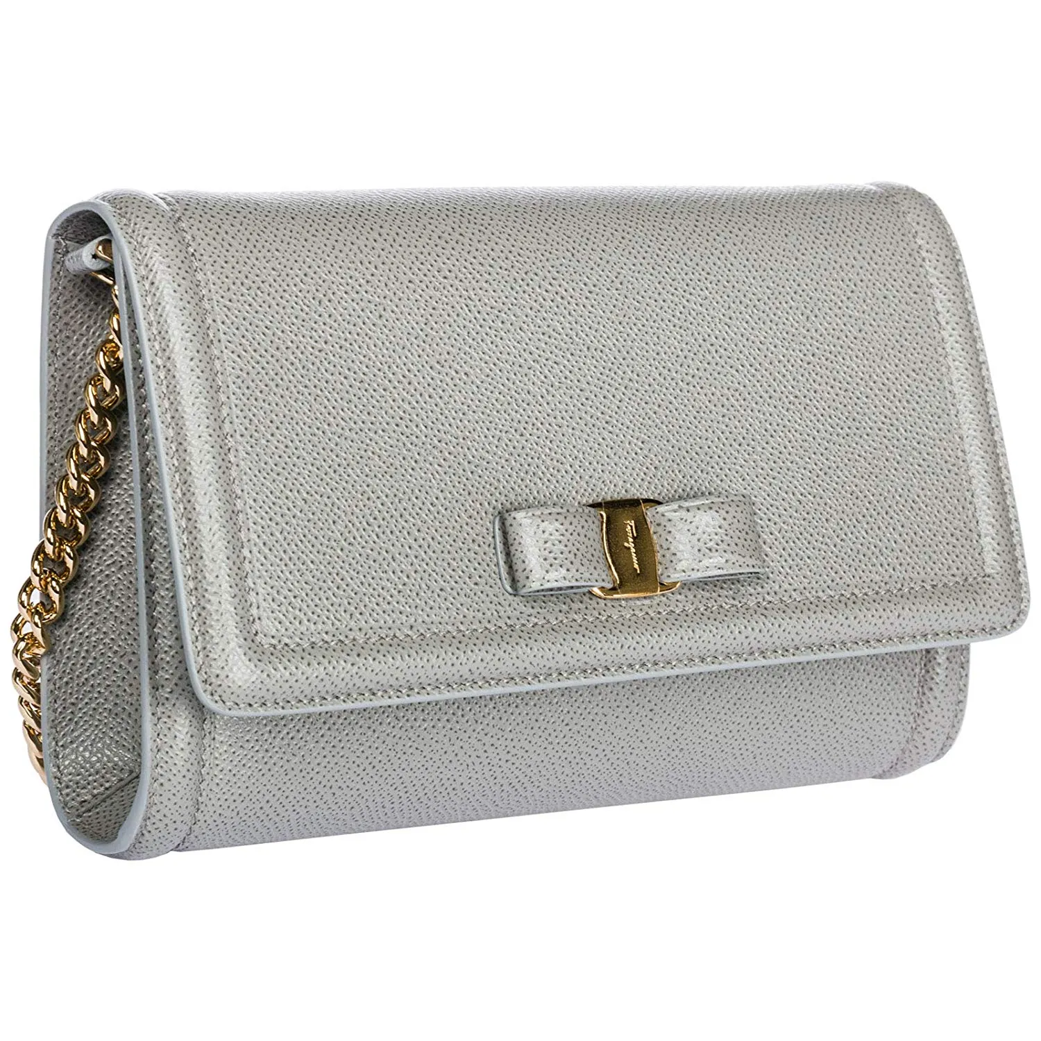 Salvatore Ferragamo Fiocco Vara Mini Bag in Pale Gray