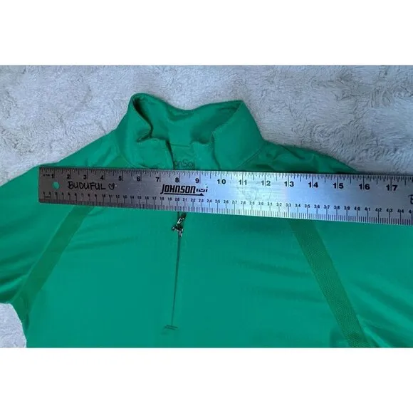 Sansoleil Womens 1/4 Zip Long Sleeve UPF 50 Active Pullover Jacket Small Green
