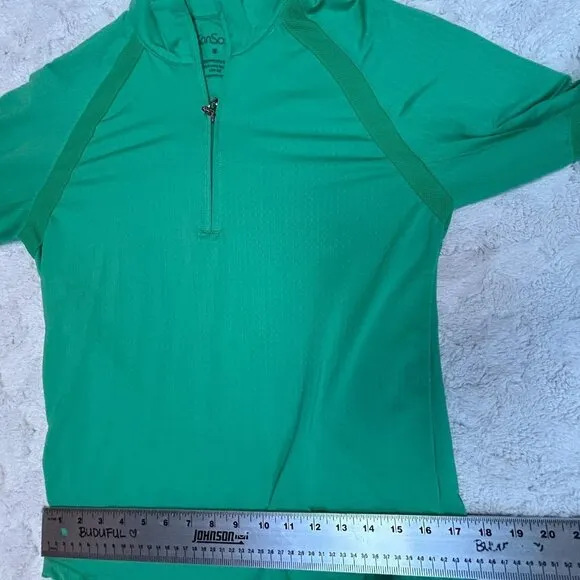 Sansoleil Womens 1/4 Zip Long Sleeve UPF 50 Active Pullover Jacket Small Green
