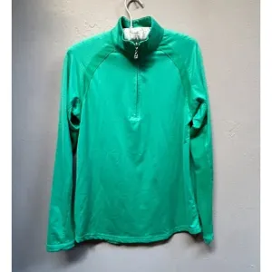 Sansoleil Womens 1/4 Zip Long Sleeve UPF 50 Active Pullover Jacket Small Green