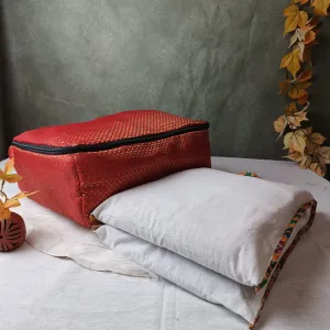 Saree Storage Bags Red Brocade Diamond weaves