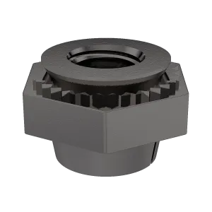 Self-Clinching Nut, Locking Thread, 7075 Aluminum, Metric, M4x0.7 x2, 100 Pack