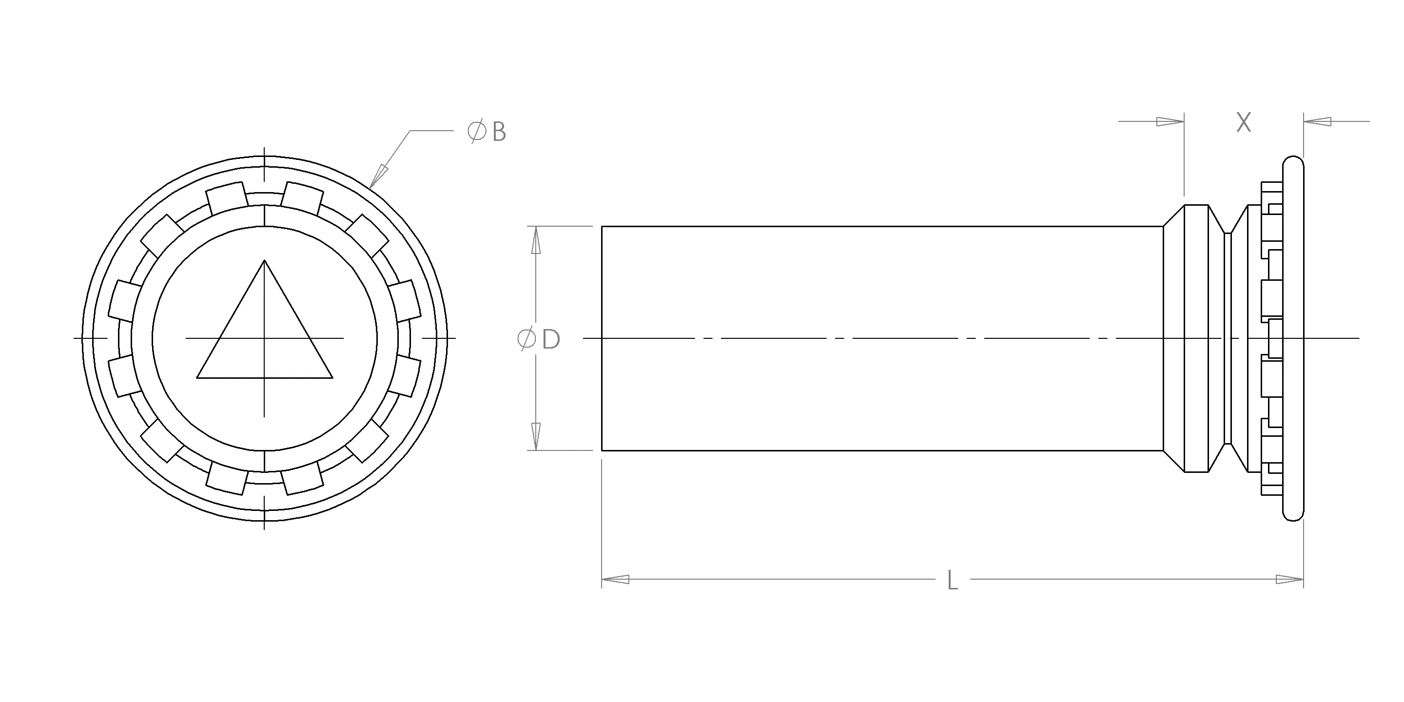 Self-Clinching Pin, 2024-T4 Aluminum, 3 x 6, 100 Pack