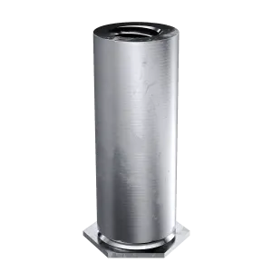 Self-Clinching Standoff, Thin Sheet, Steel, Zinc, M2.5x0.45 x 2, Full Thread, Hole Dia.: 5.41, 100 Pack