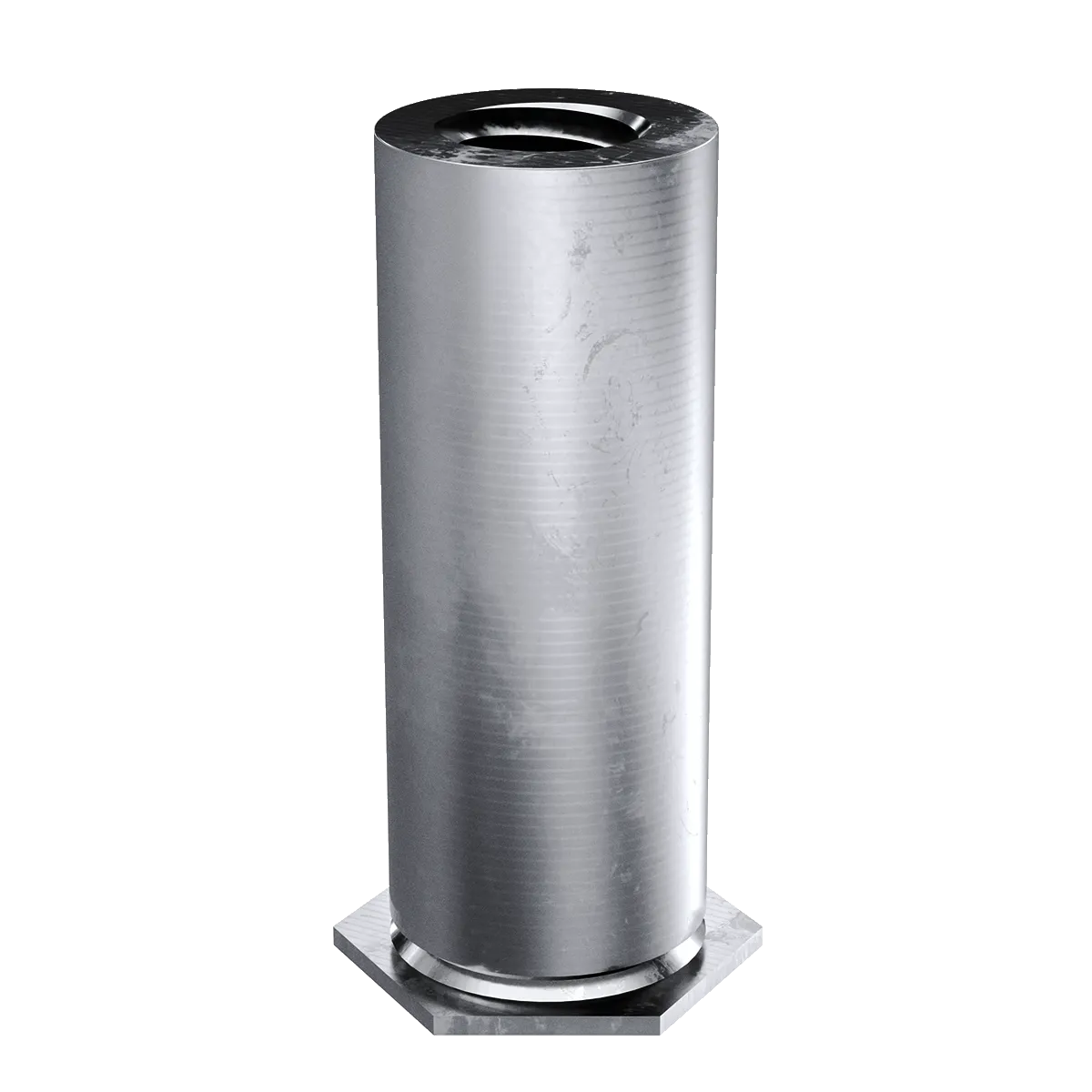 Self-Clinching Standoff, Thin Sheet, Steel, Zinc, M2.5x0.45 x 2, Full Thread, Hole Dia.: 5.41, 100 Pack