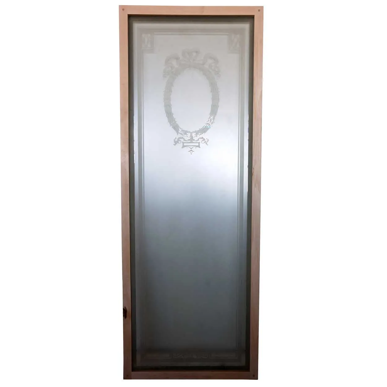 Set of Five English Neoclassical Etched Glass Windows