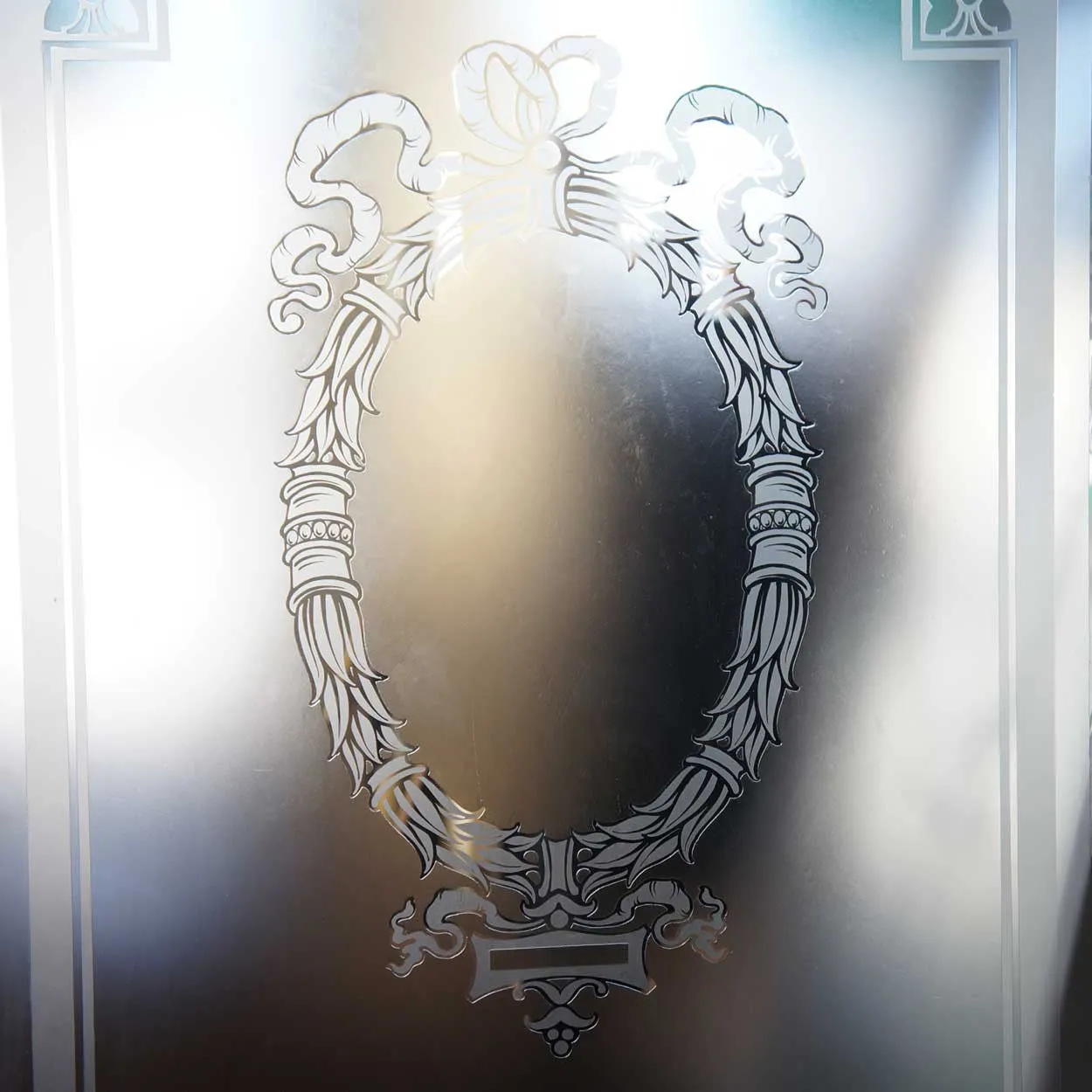 Set of Five English Neoclassical Etched Glass Windows