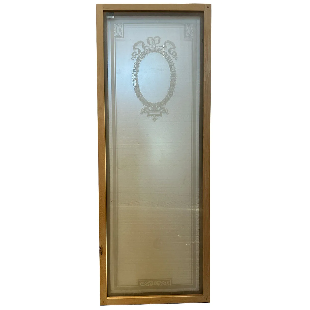 Set of Five English Neoclassical Etched Glass Windows