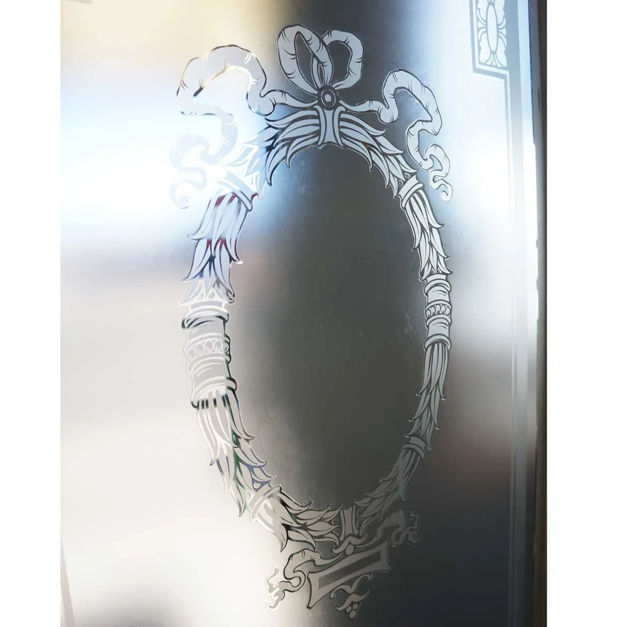 Set of Five English Neoclassical Etched Glass Windows
