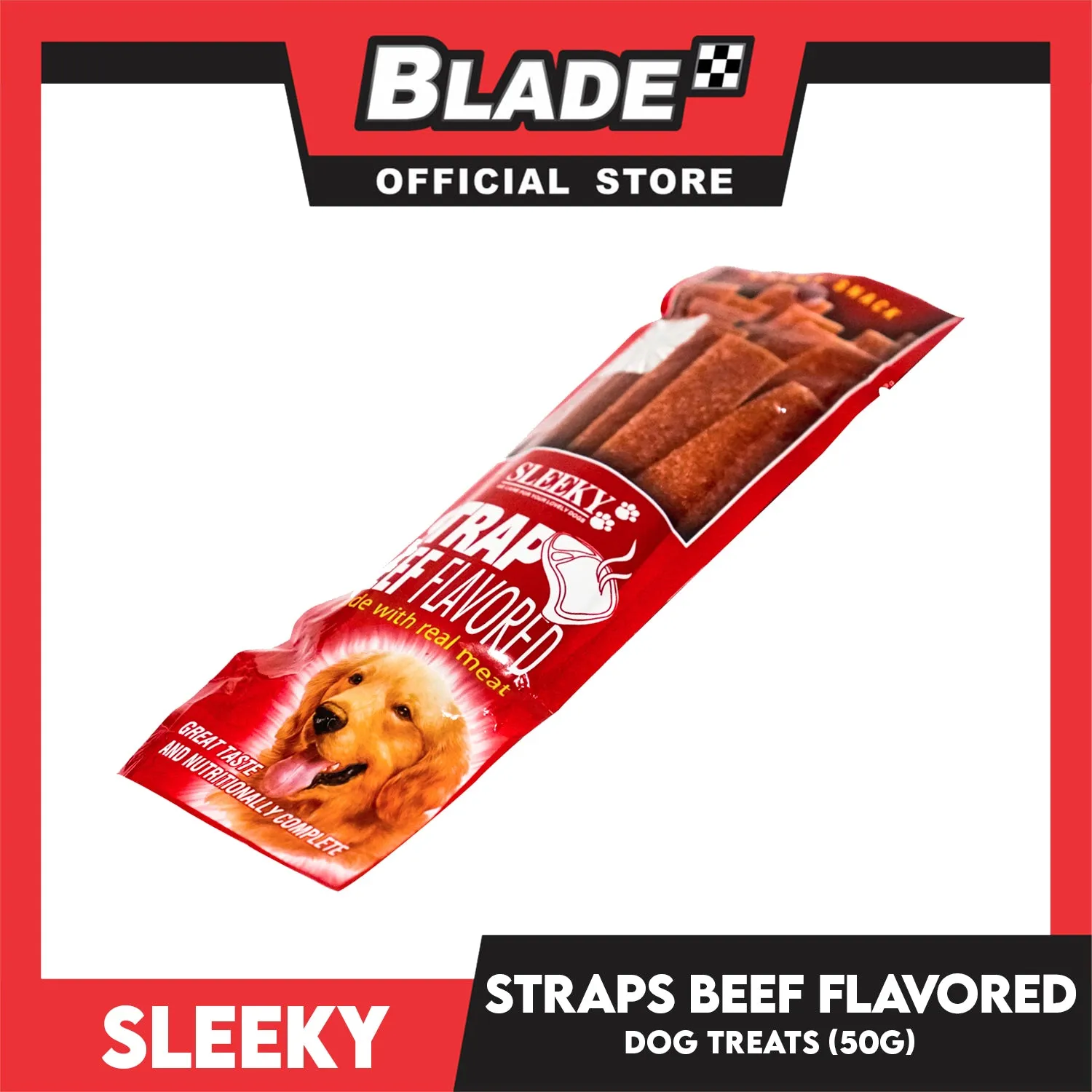 Sleeky Chewy Strap Beef Flavored 50g Dog Treats