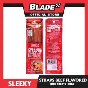 Sleeky Chewy Strap Beef Flavored 50g Dog Treats