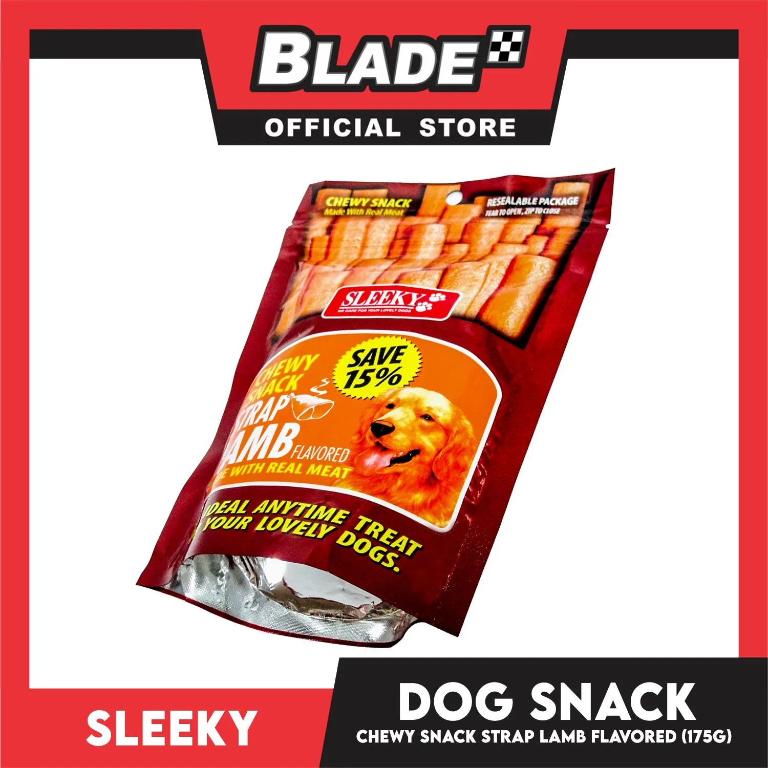 Sleeky Chewy Strap Lamb Flavored 175g Dog Treats