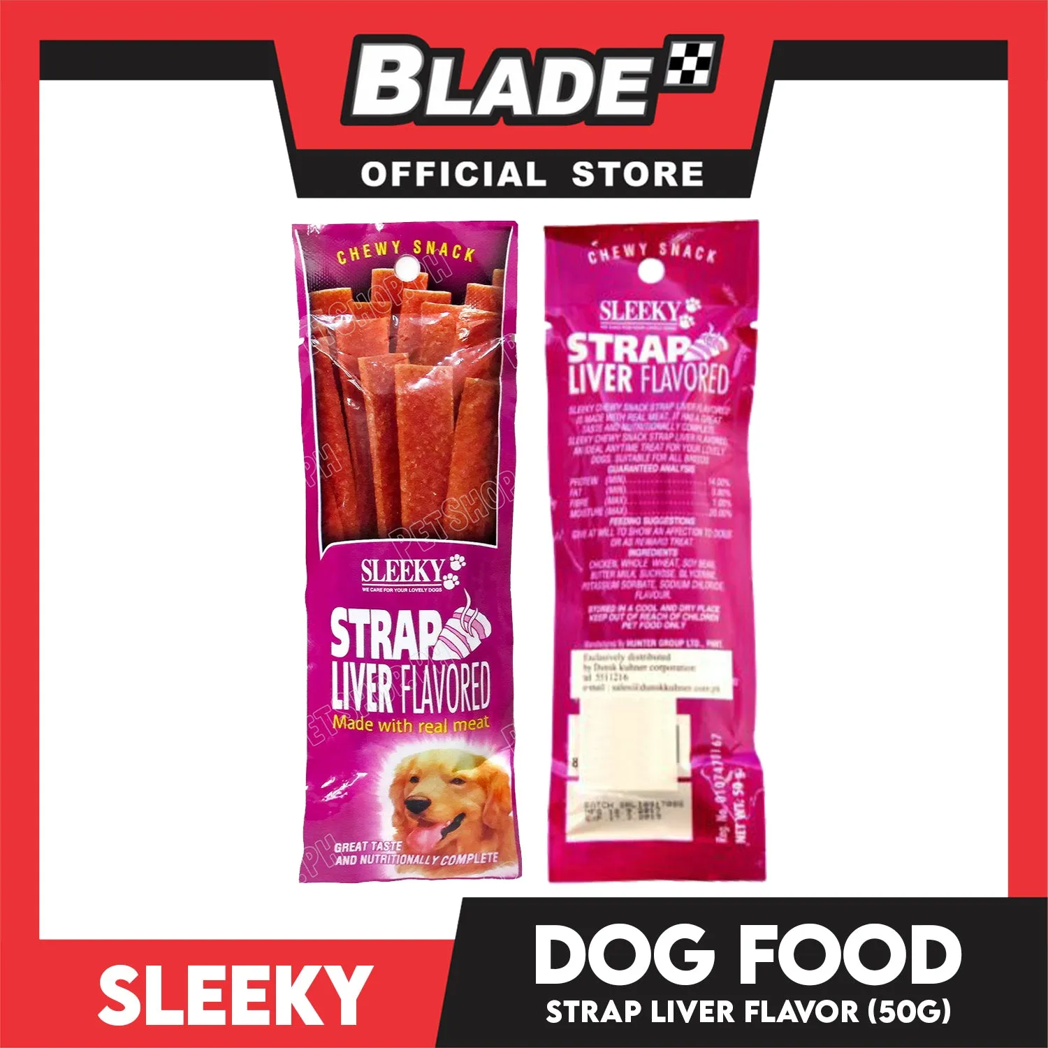Sleeky Chewy Strap Liver Flavored 50g Dog Treats
