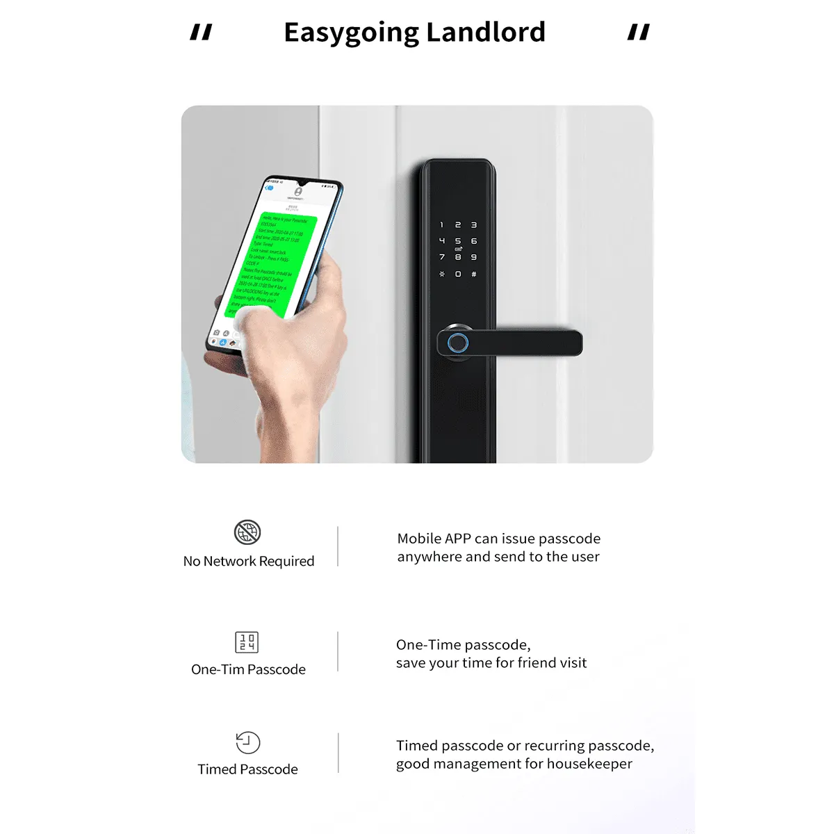 Smart Main Door Lock | Advanced Security with Fingerprint, Passcode & App Control - M1 (6068)