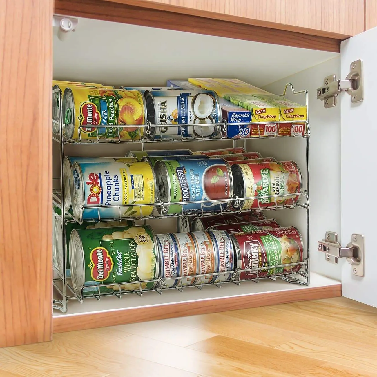 Sorbus Can Organizer Rack, 3-Tier Stackable Can Tracker & Pantry Cabinet Organizer Holds up to 36 Cans, Great Storage for Canned Foods, Drinks, and more in Kitchen, Cupboard, Pantry