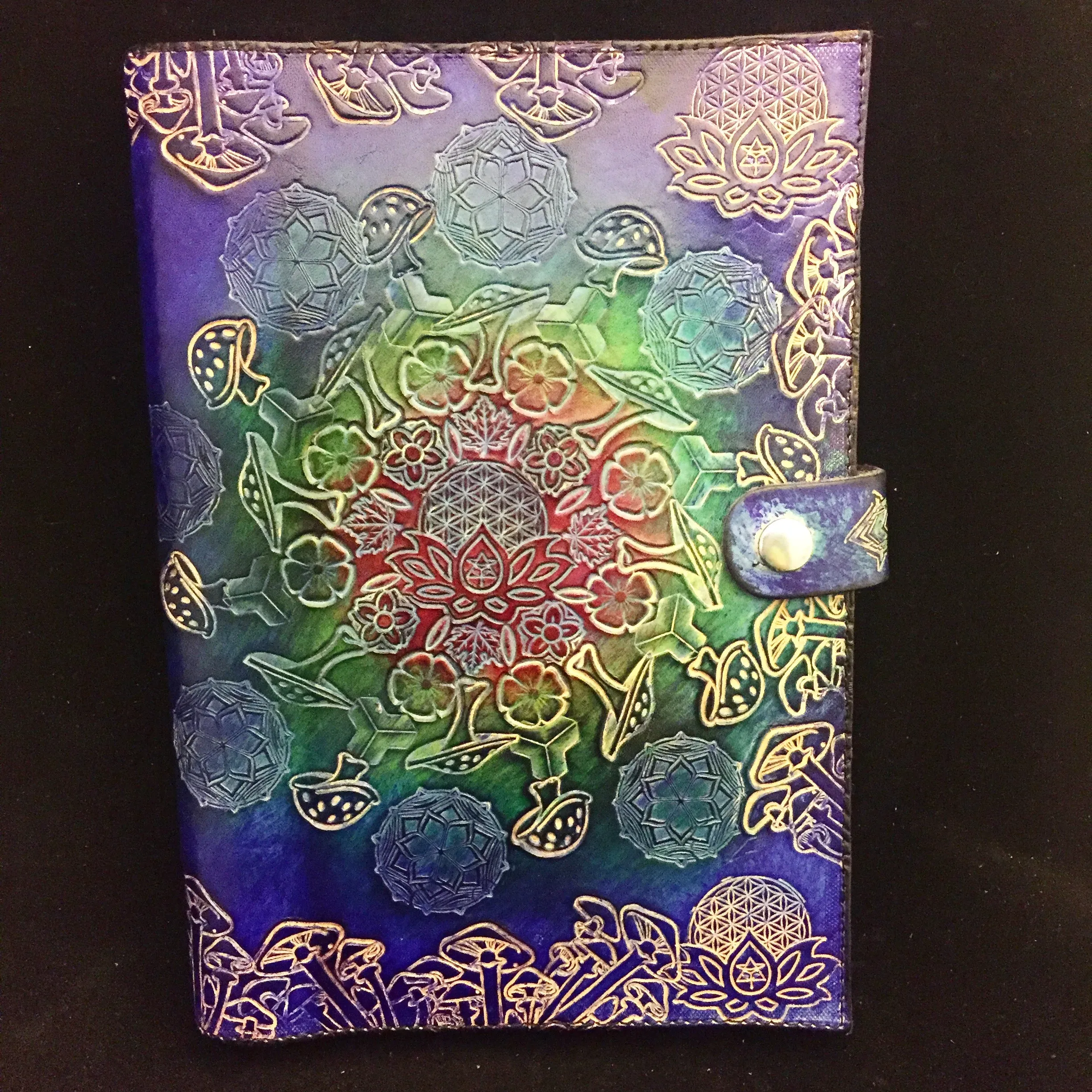 Stamped Leather Journal - Faeries and Mushrooms