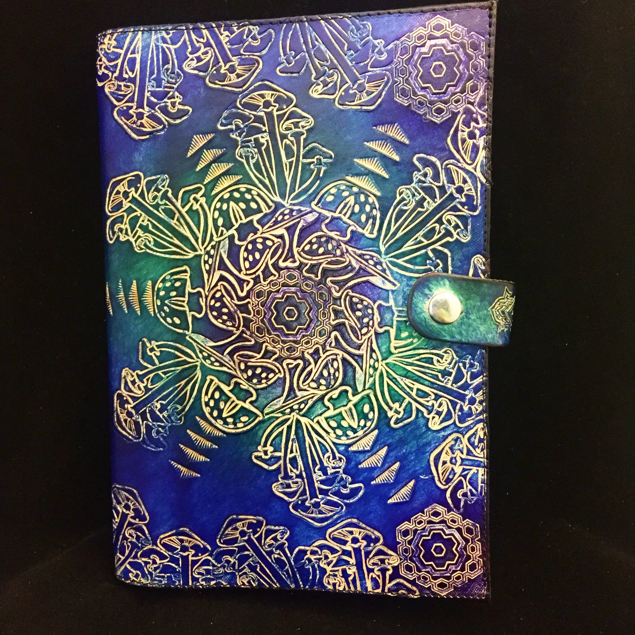 Stamped Leather Journal - Faeries and Mushrooms