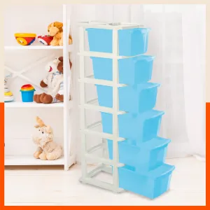 Stomo 6 Multi-Purpose Storage Organizer for Home and Office (Blue)