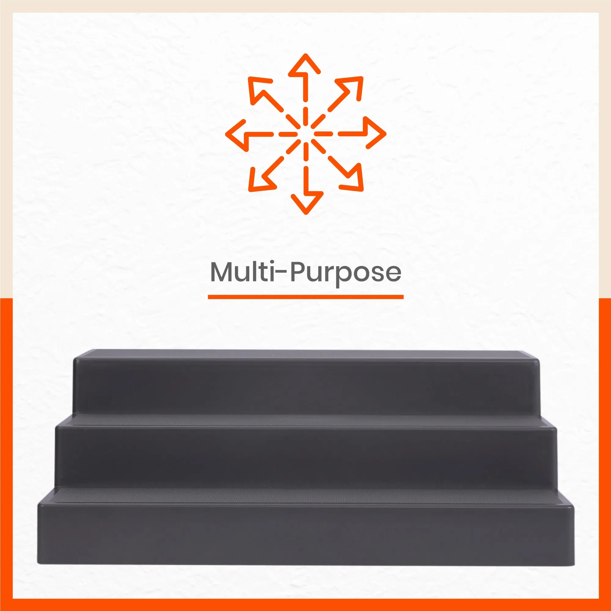 Stomo Taro Multipurpose Shelf Organizer for Home | Smoke - Set of 2