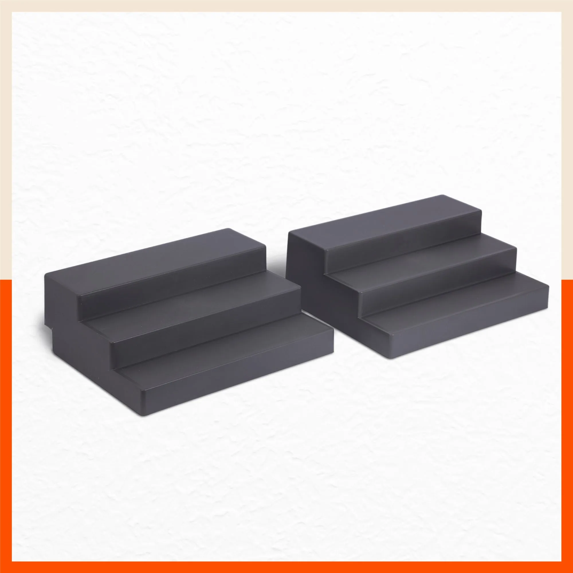 Stomo Taro Multipurpose Shelf Organizer for Home | Smoke - Set of 2