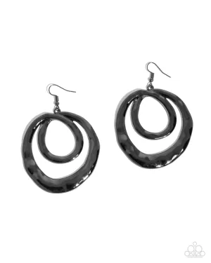 Subtle Swirls Black Earrings Paparazzi