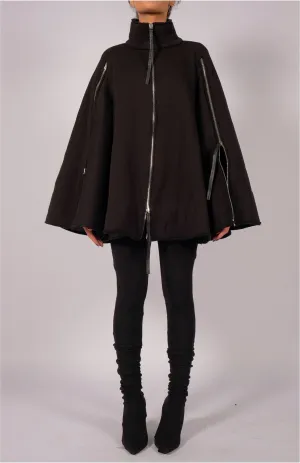 Sweatshirt Cape with Zippers
