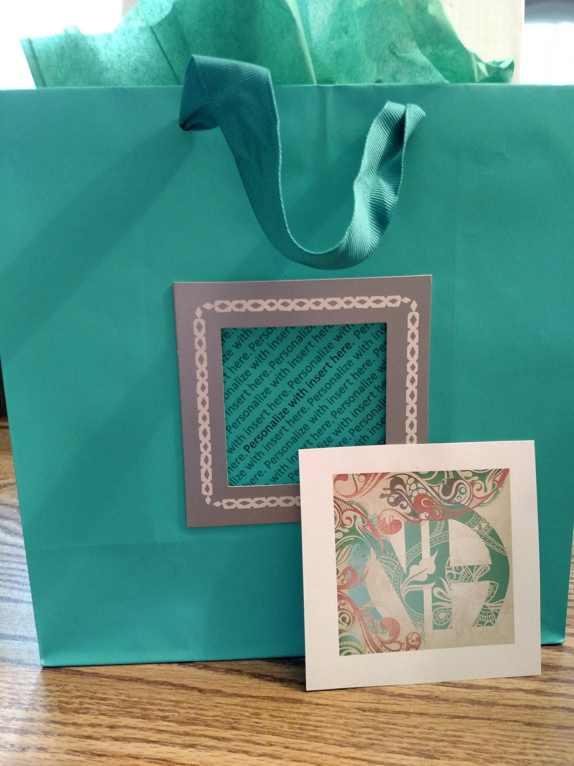 Teal Scroll NA Gift Bag