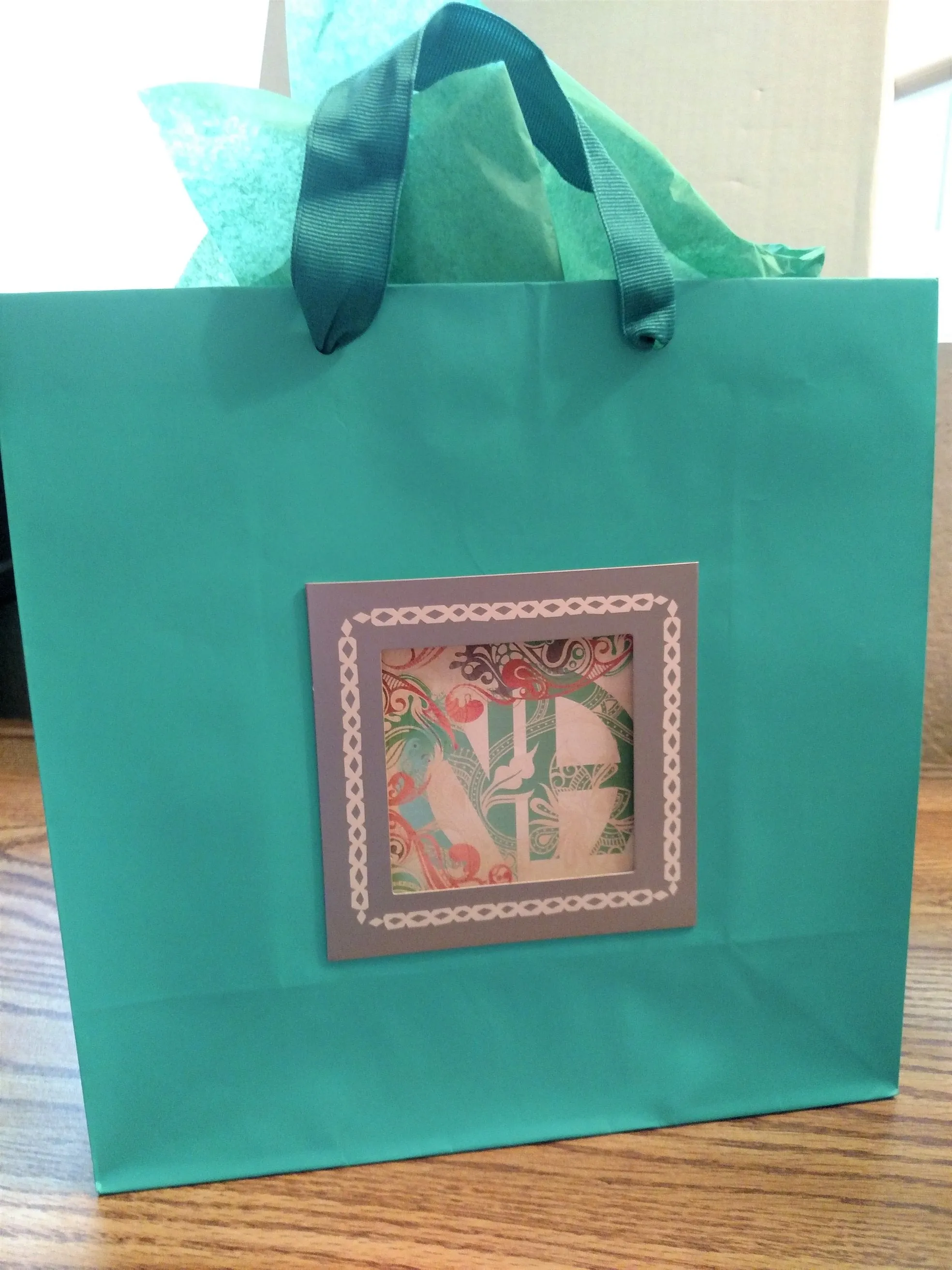 Teal Scroll NA Gift Bag