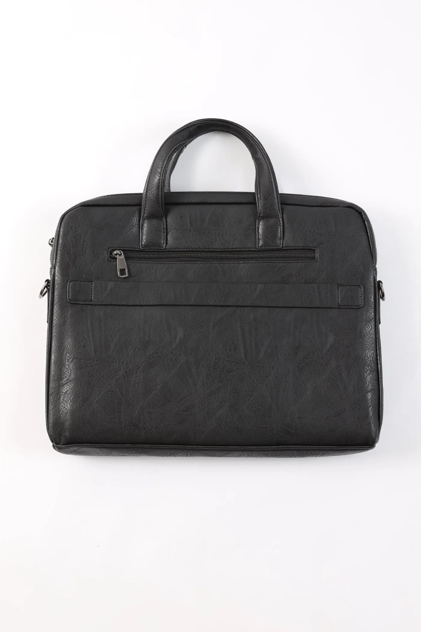 TEXTURED BLACK LAPTOP-BAG
