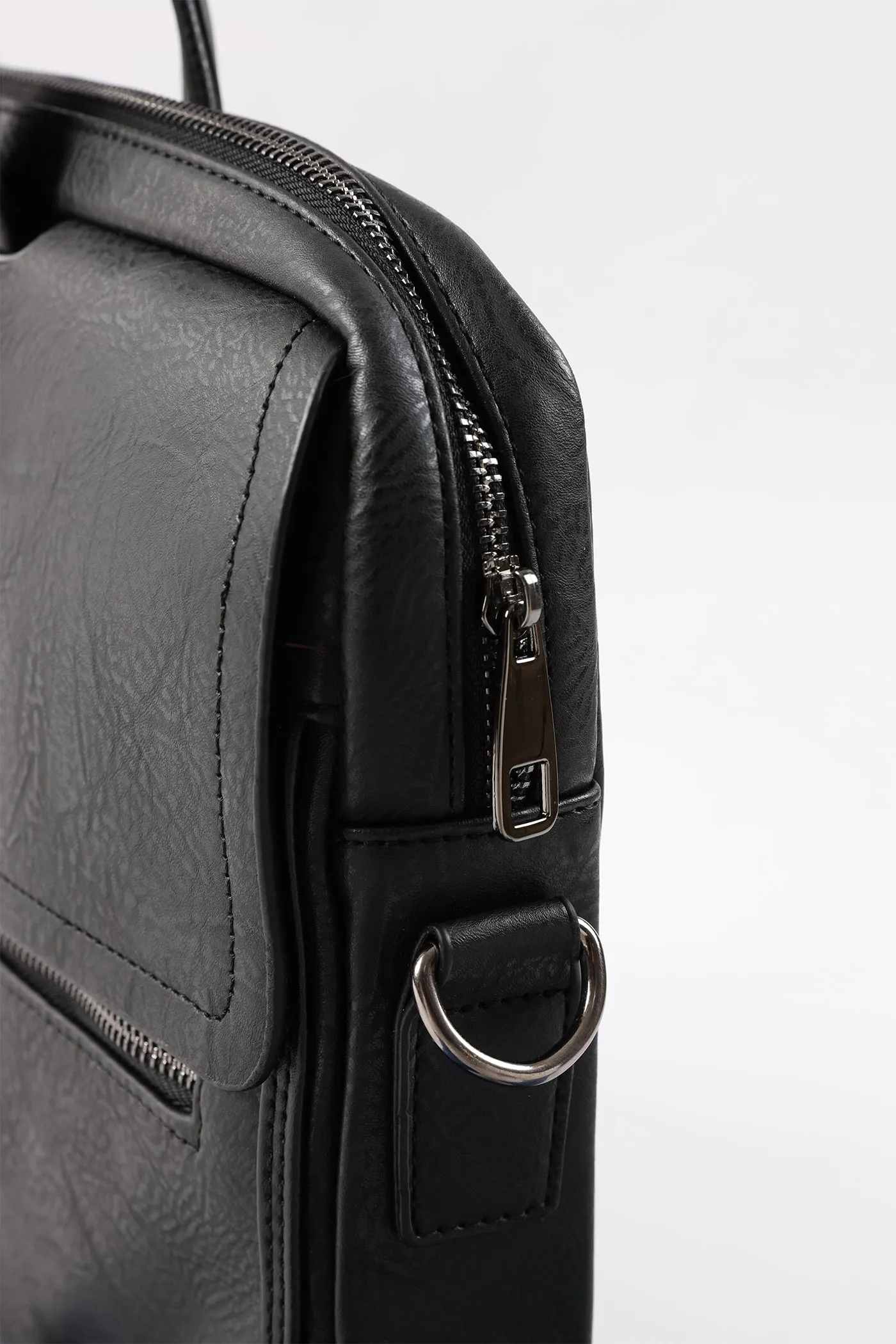 TEXTURED BLACK LAPTOP-BAG