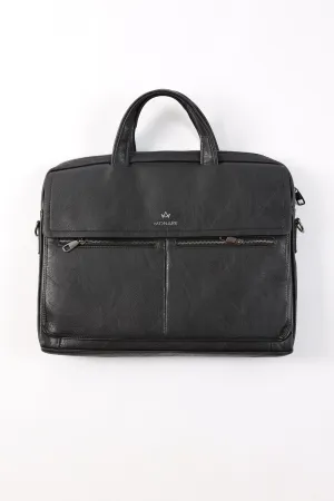 TEXTURED BLACK LAPTOP-BAG