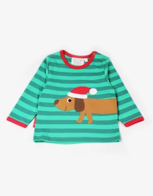 Toby Tiger Christmas Dog Applique T-Shirt