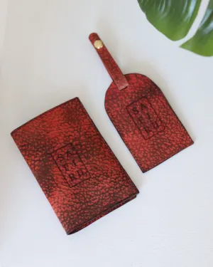 'Tofaa' Leather Passport Holder & Luggage Tag Set