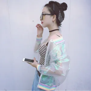 Transparent Organza Rainbow Summer Jacket