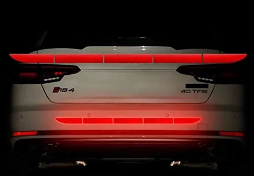 TRUE LINE Automotive Reflective Rear Trunk Fender Back Warning Molding Trim Sticker Safety Markers (Blue)
