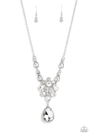 TWINKLE of an Eye - White Necklace