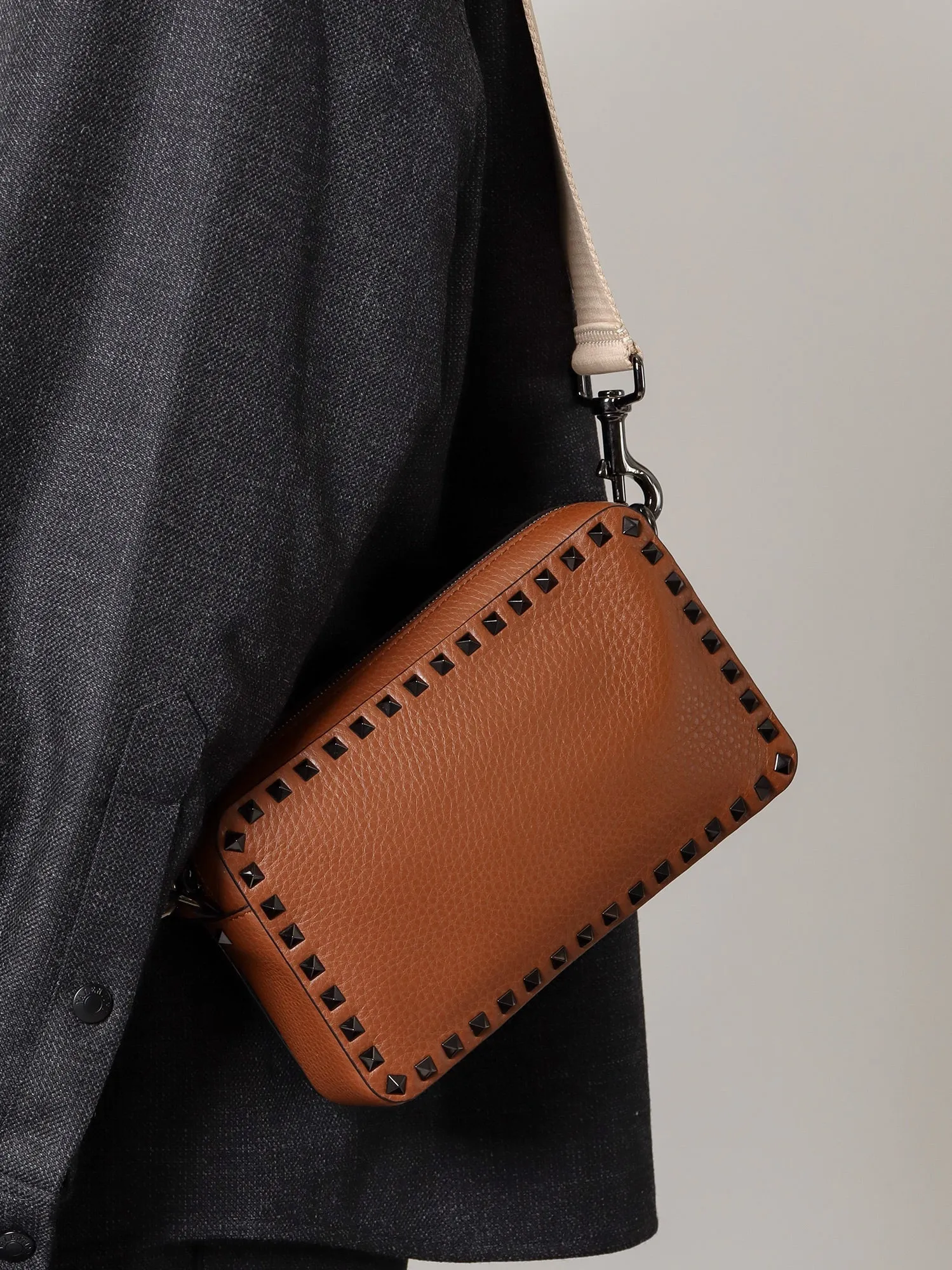 Valentino Garavani Leather Shoulder Bag With Iconic Studs
