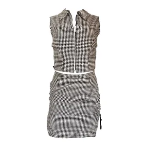 Versace Houndstooth Mini Skirt Set