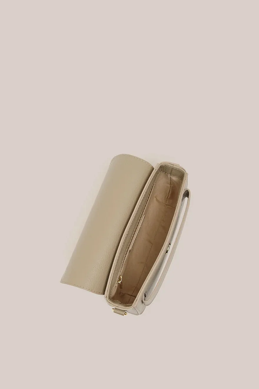 Vestirsi Zoe Beige Crossbody Saddle Bag