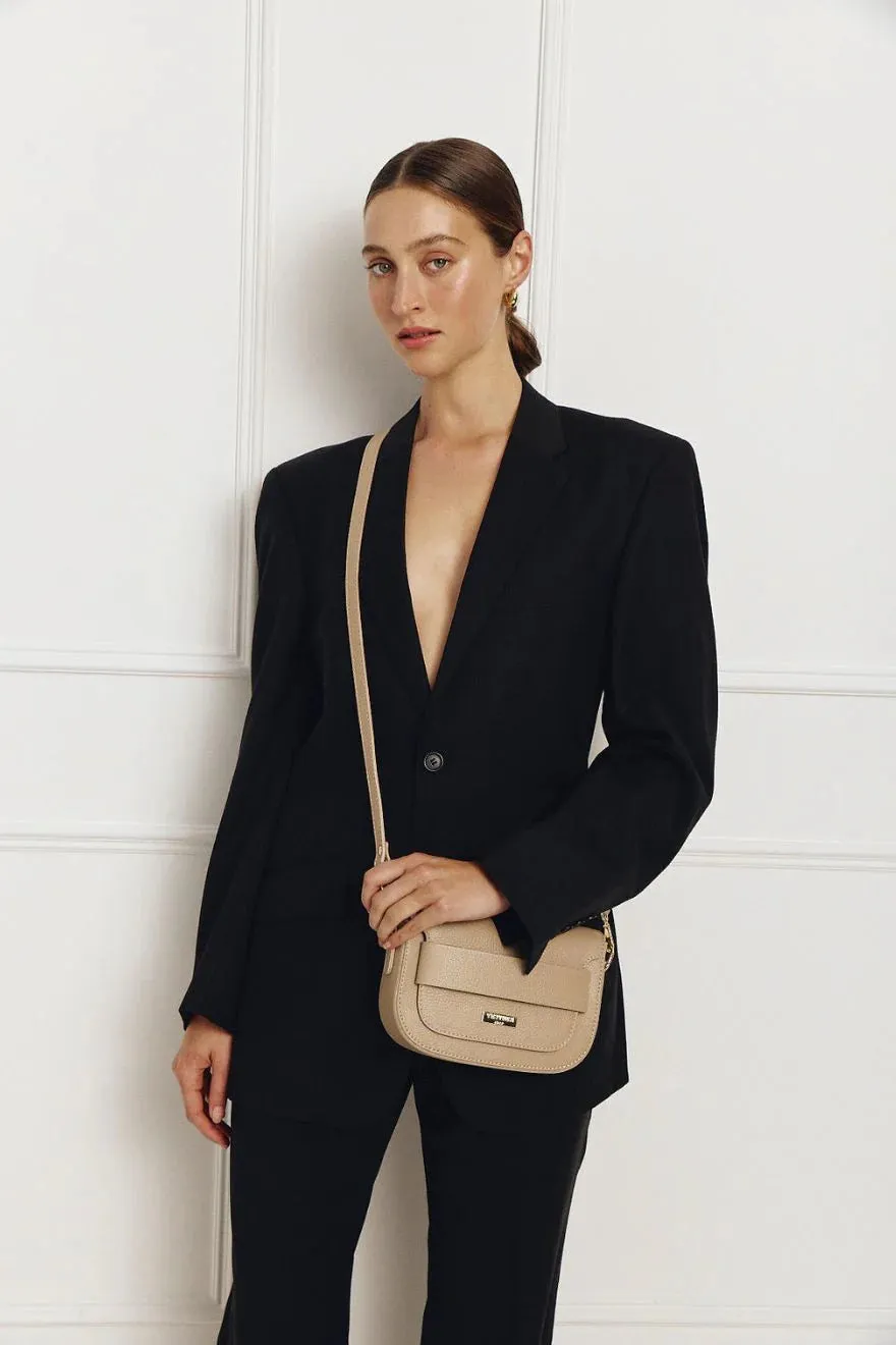 Vestirsi Zoe Beige Crossbody Saddle Bag