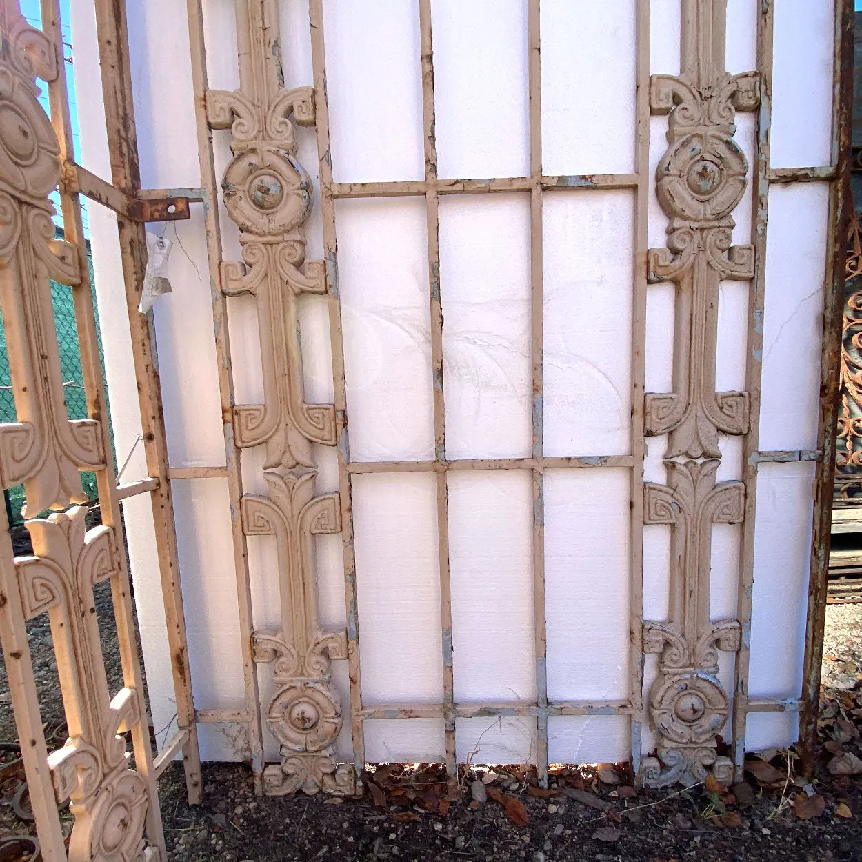 Vintage American Art Deco Painted Cast Iron Fitzsimons Hospital Window Grille