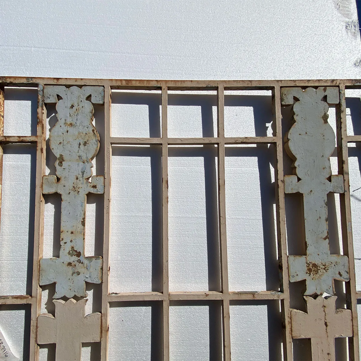 Vintage American Art Deco Painted Cast Iron Fitzsimons Hospital Window Grille