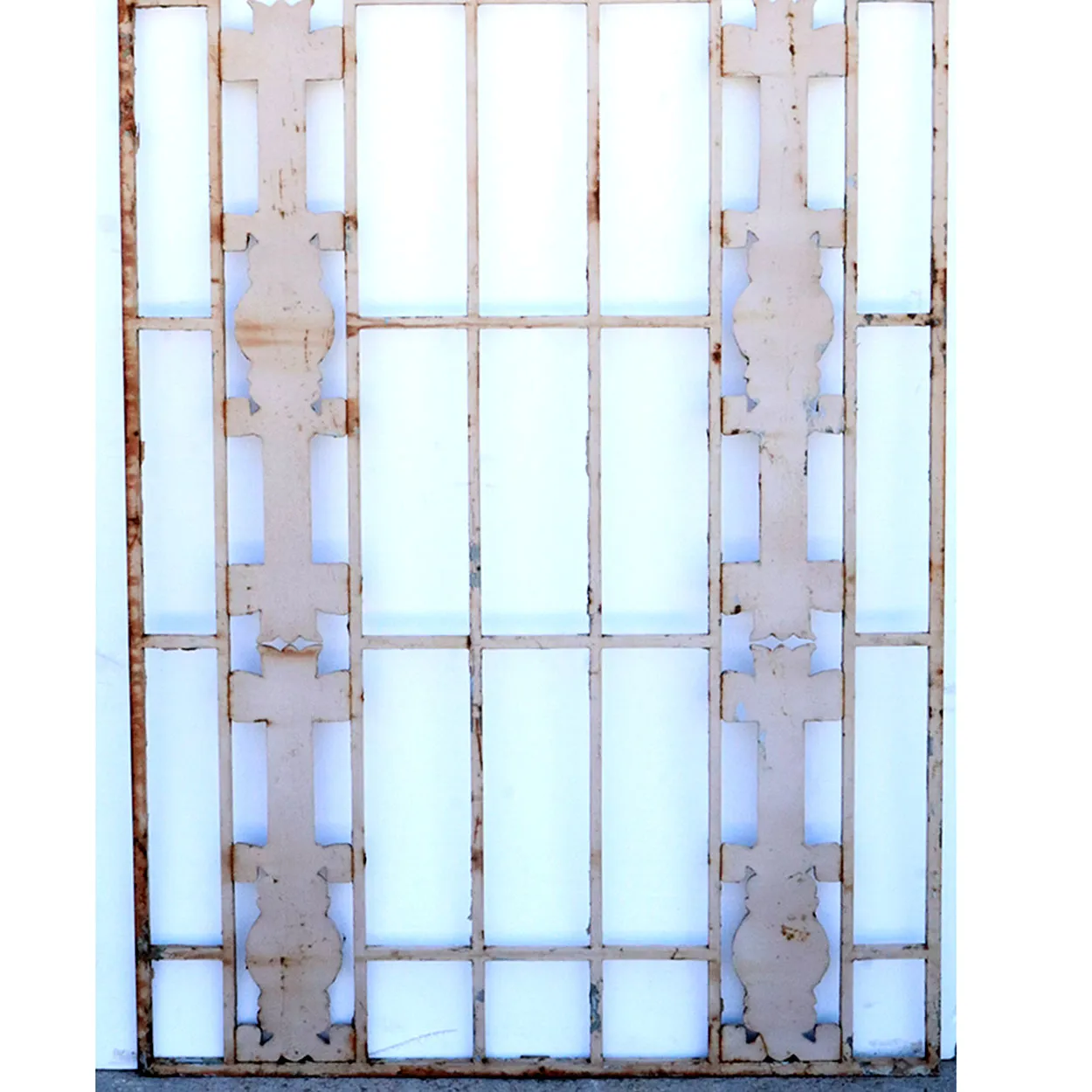 Vintage American Art Deco Painted Cast Iron Fitzsimons Hospital Window Grille