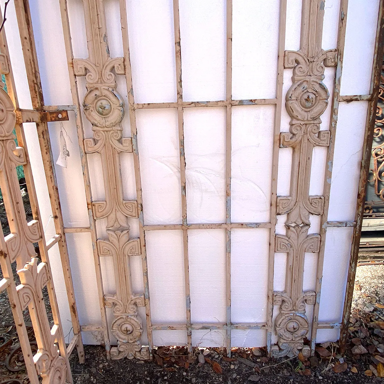 Vintage American Art Deco Painted Cast Iron Fitzsimons Hospital Window Grille