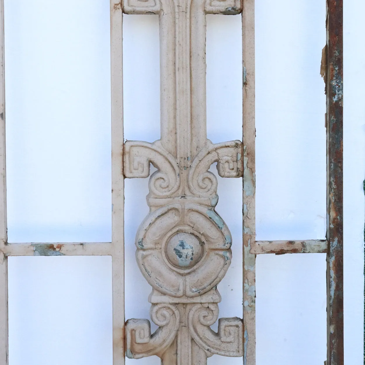 Vintage American Art Deco Painted Cast Iron Fitzsimons Hospital Window Grille