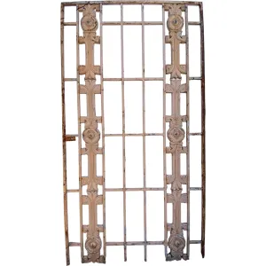 Vintage American Art Deco Painted Cast Iron Fitzsimons Hospital Window Grille