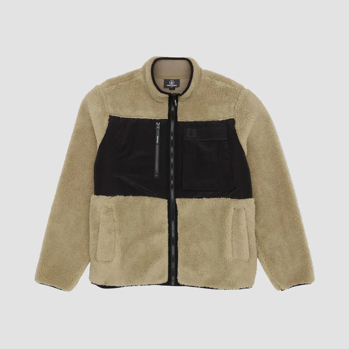 Volcom Storm Stone Sherpa Fleece Jacket Dark Khaki