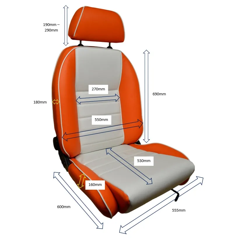 VW T2 SUFFOLK GT RECLINING SEAT RIGHT HAND (VINYL)