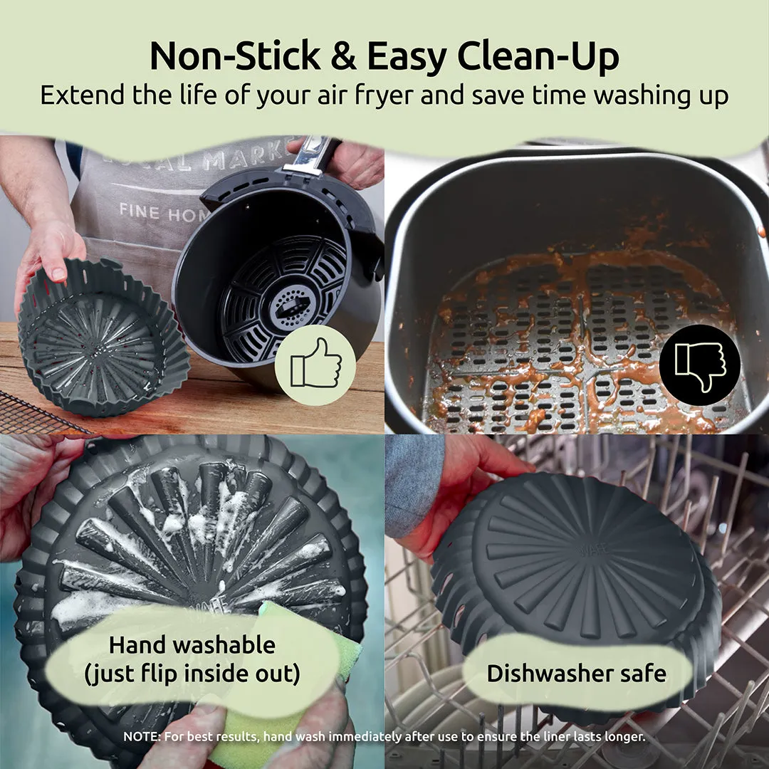 WAFE Silicone Air Fryer Liner 2PACK - Grey