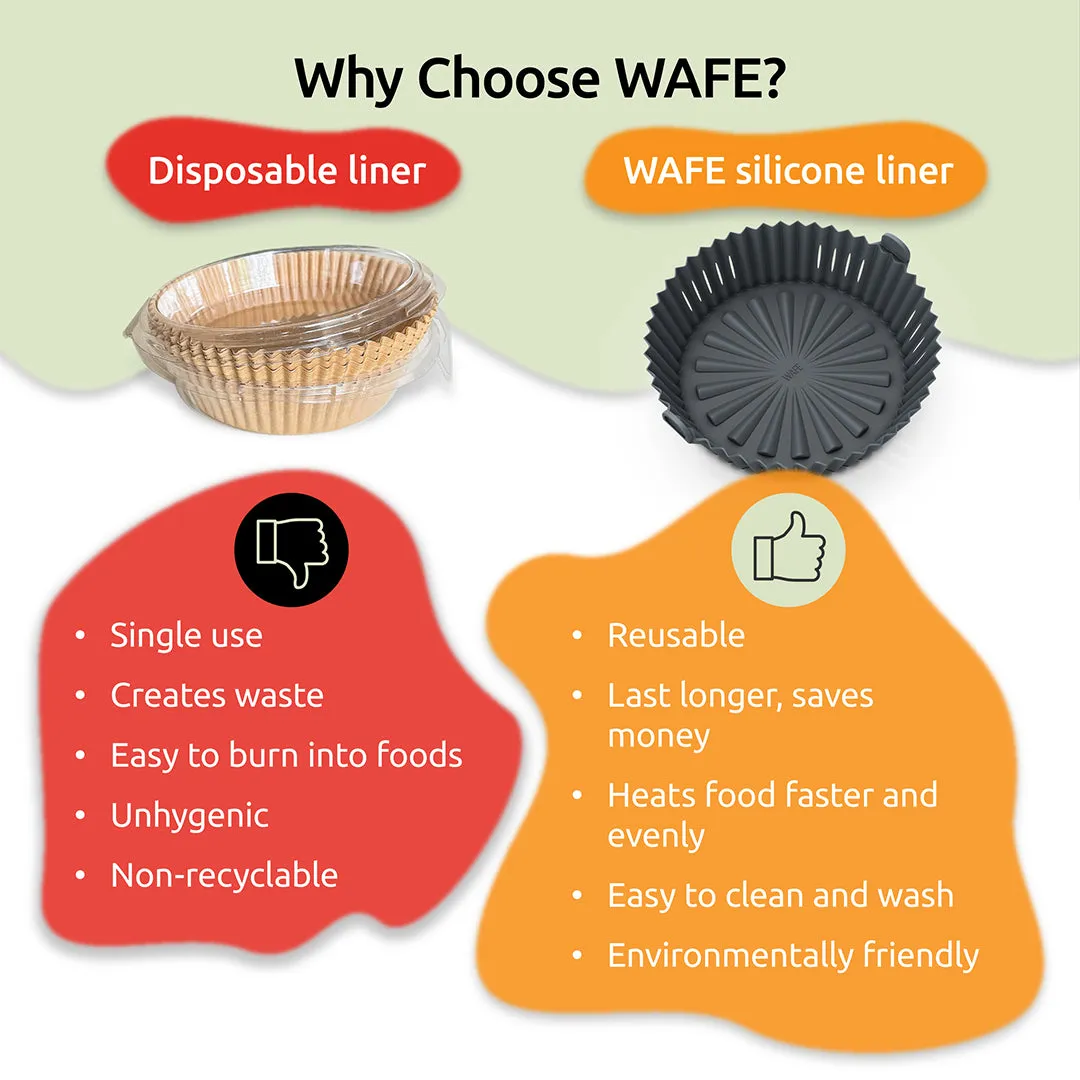 WAFE Silicone Air Fryer Liner 2PACK - Grey